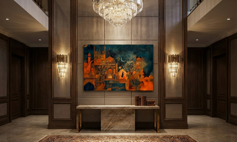 Eternal Embrace – Mughal Palace Romance Canvas Art