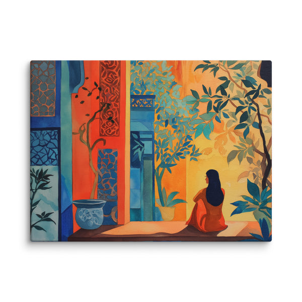 Lady in Red — Courtyard Reverie