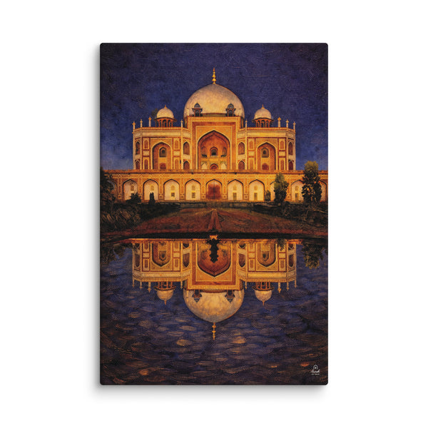 Humayun’s Tomb at Night – Mughal Architecture Canvas Print