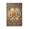 Mughal Floral Cartouche Wall Art – Shah Jahan Inspired Geometric Panel Canvas in Blue, Gold & Jewel Tones