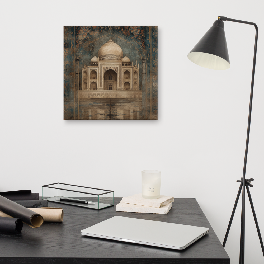 Eternal Majesty — Taj in Sepia Blue Canvas