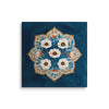 Blue Garden Reverie – Mughal Floral Medallion Canvas Art with Ivory Blossoms & Gold Detailing
