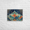 Azure Petal Mosaic – Gold-Gilded Mughal Fan