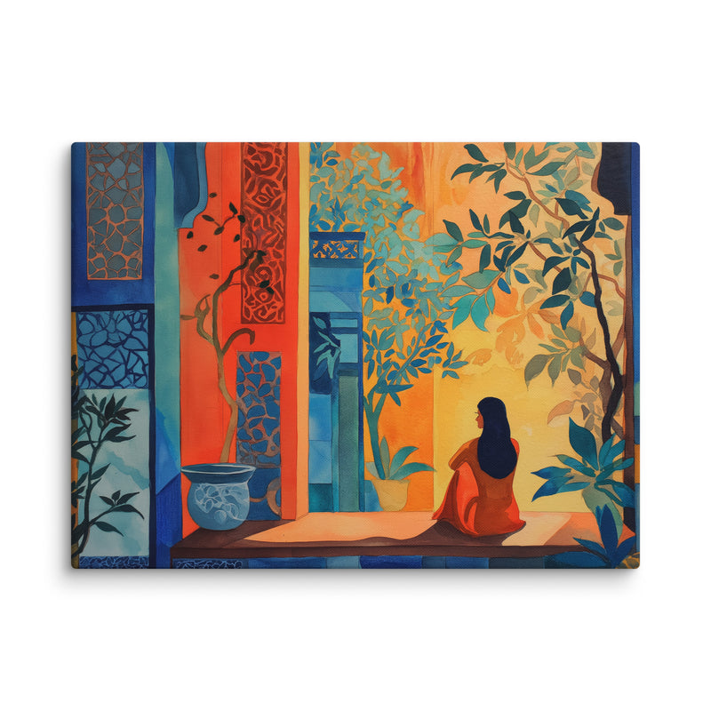 Lady in Red — Courtyard Reverie