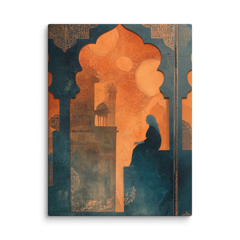 Silhouette of Reflection – Mughal Window Canvas Art