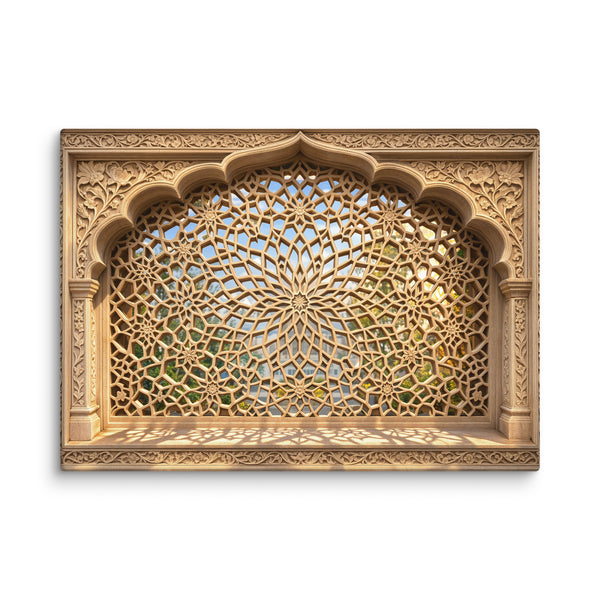 Akbari Star Jali Canvas  – Mughal Geometric Wall Art