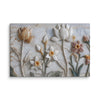 Ivory Lotus & Daffodil Relief Art – Sculptural Floral Wall Canvas
