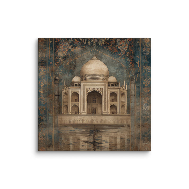 Eternal Majesty — Taj in Sepia Blue Canvas