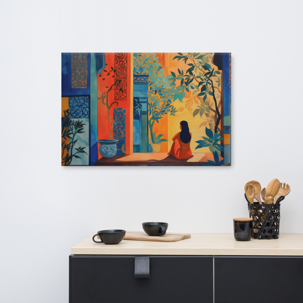 Lady in Red — Courtyard Reverie