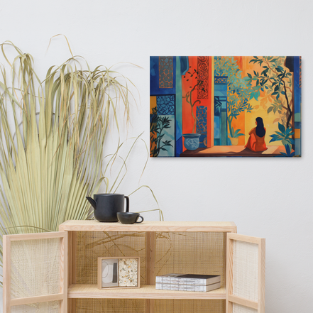 Lady in Red — Courtyard Reverie