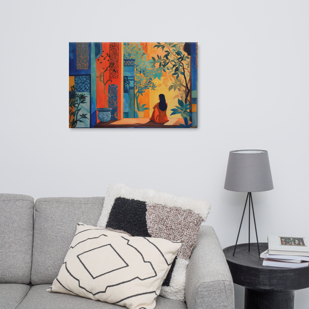 Lady in Red — Courtyard Reverie