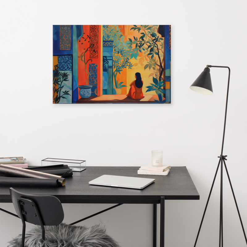 Lady in Red — Courtyard Reverie