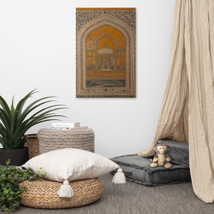 Golden Arches of Eternity – Mughal Architectural Canvas Art
