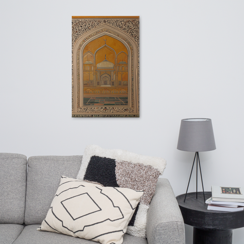 Golden Arches of Eternity – Mughal Architectural Canvas Art