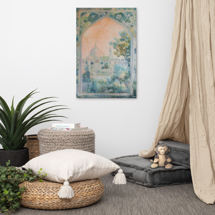 Serenity of Mughal Gardens – Architectural Canvas Wall Art