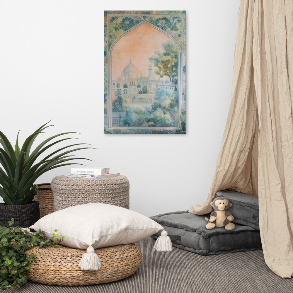 Serenity of Mughal Gardens – Architectural Canvas Wall Art
