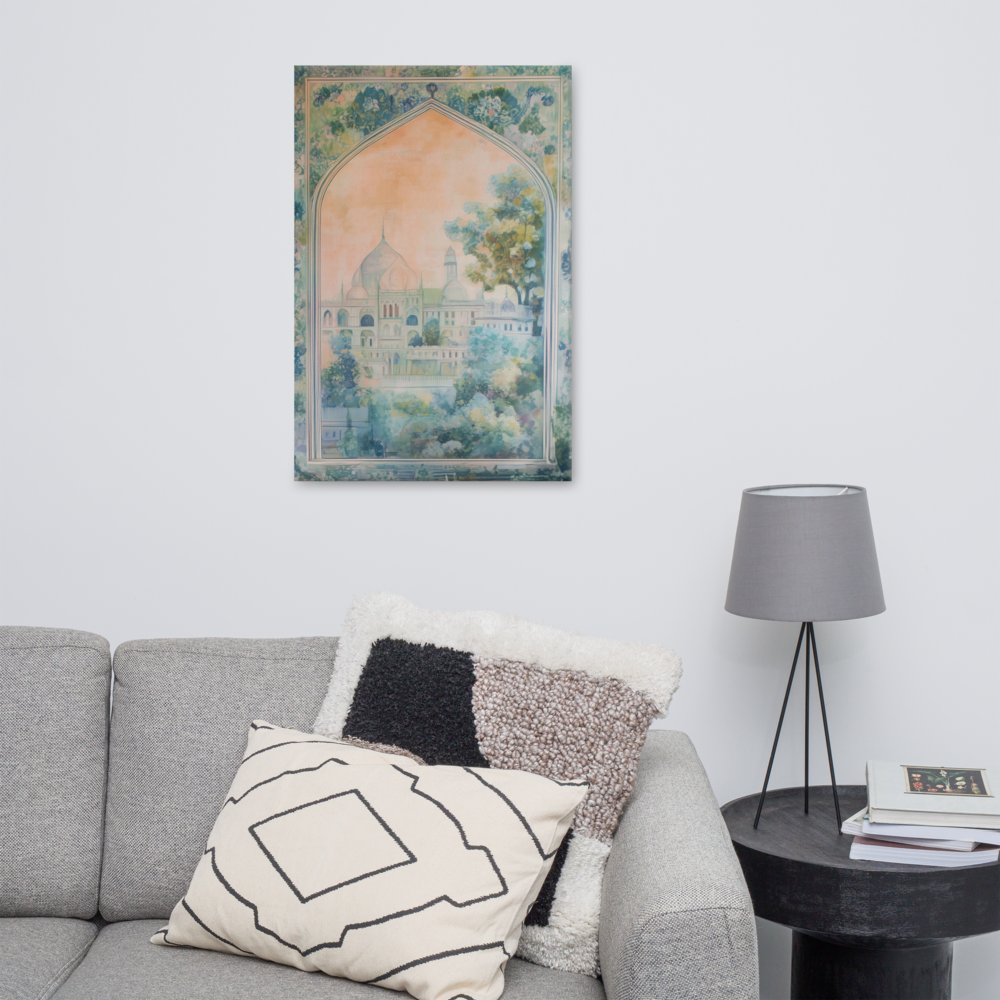 Serenity of Mughal Gardens – Architectural Canvas Wall Art