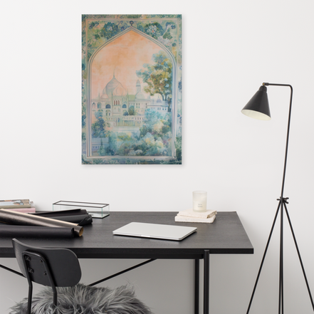 Serenity of Mughal Gardens – Architectural Canvas Wall Art