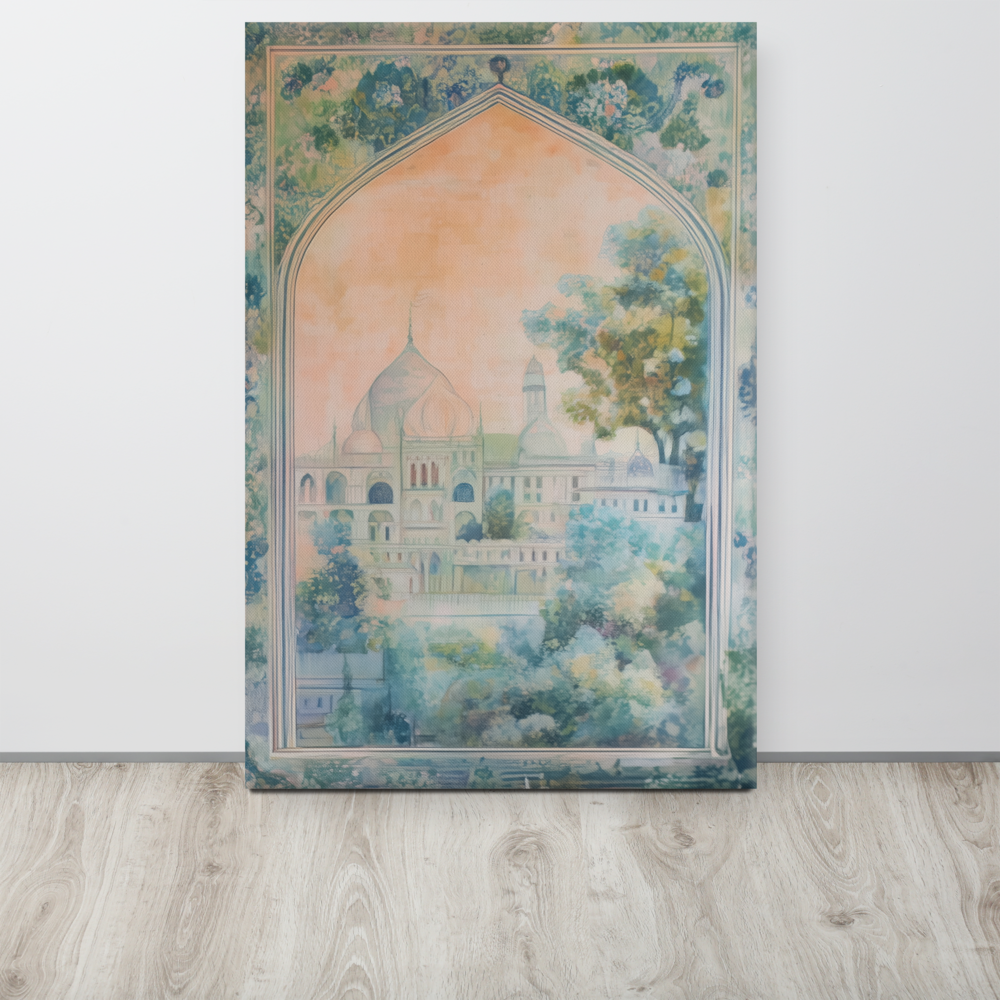 Serenity of Mughal Gardens – Architectural Canvas Wall Art