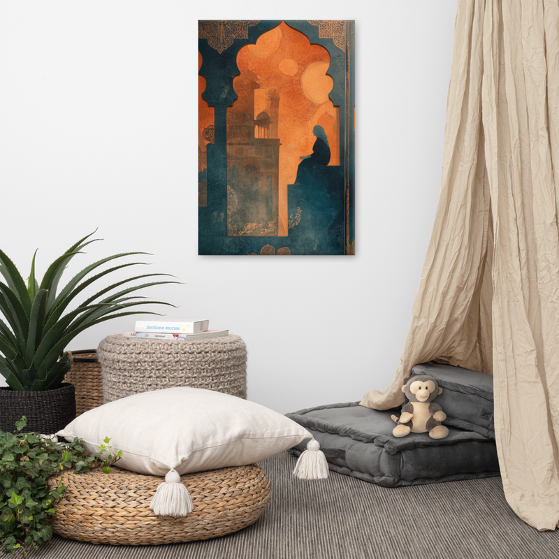 Silhouette of Reflection – Mughal Window Canvas Art