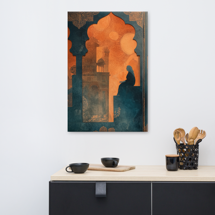 Silhouette of Reflection – Mughal Window Canvas Art