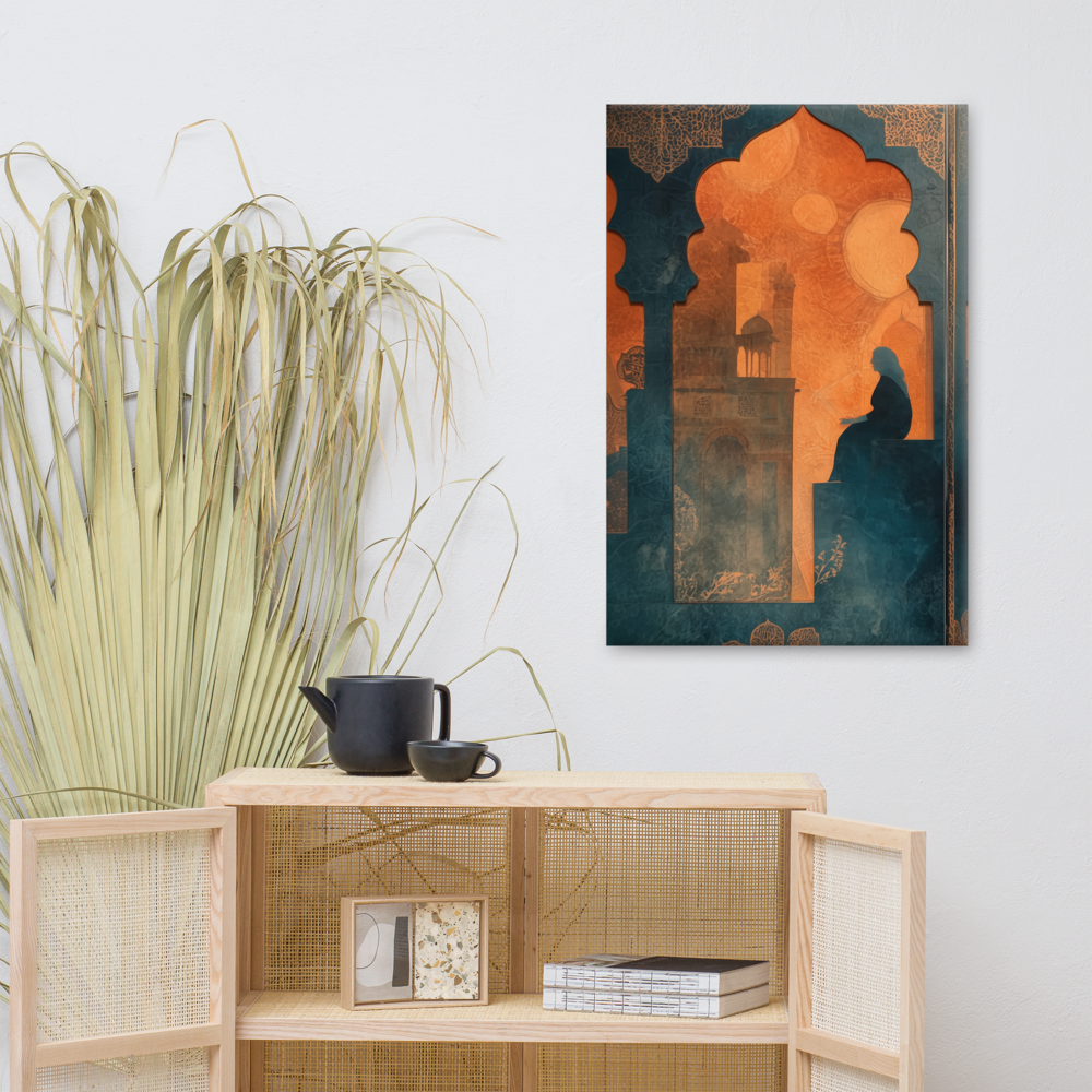 Silhouette of Reflection – Mughal Window Canvas Art