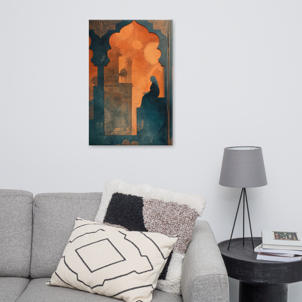 Silhouette of Reflection – Mughal Window Canvas Art