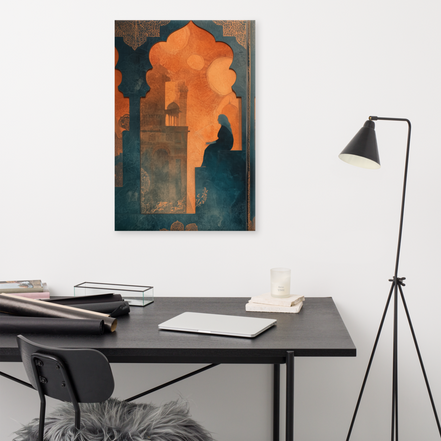 Silhouette of Reflection – Mughal Window Canvas Art