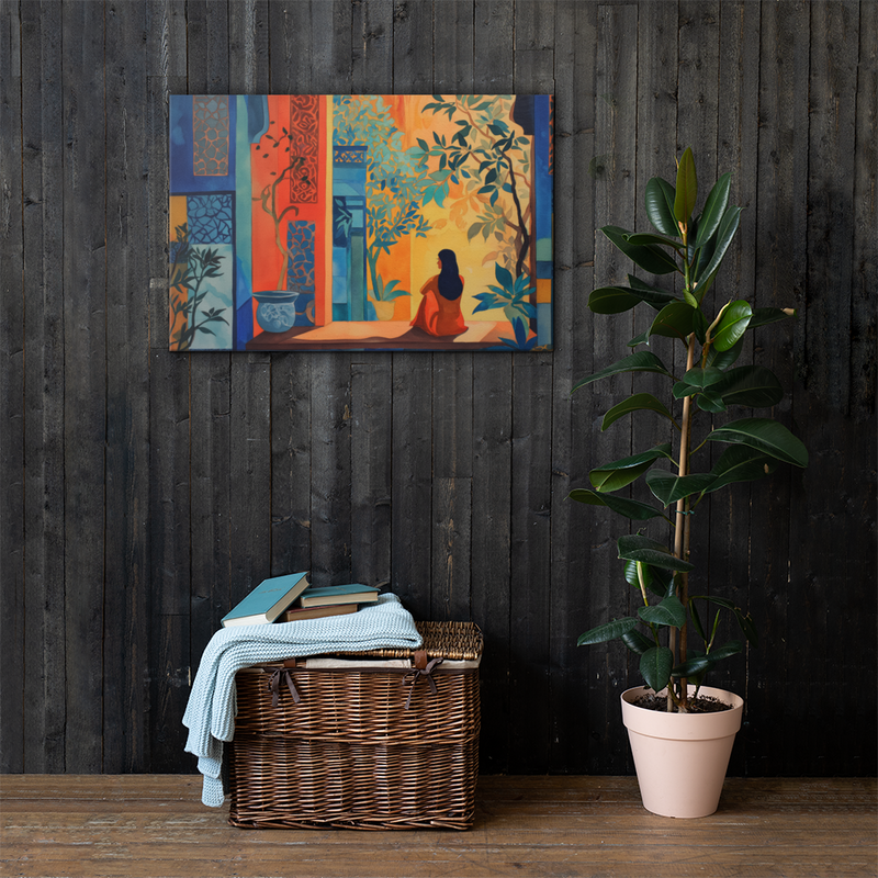 Lady in Red — Courtyard Reverie