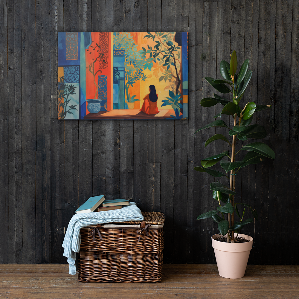 Lady in Red — Courtyard Reverie