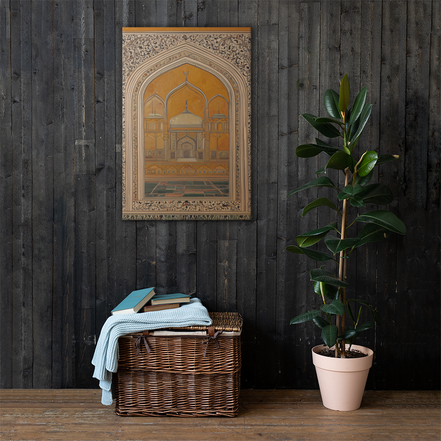 Golden Arches of Eternity – Mughal Architectural Canvas Art