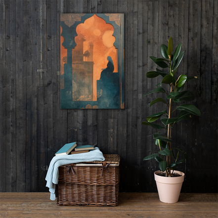 Silhouette of Reflection – Mughal Window Canvas Art