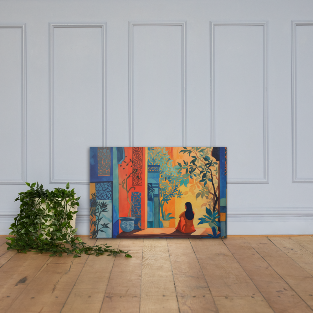 Lady in Red — Courtyard Reverie