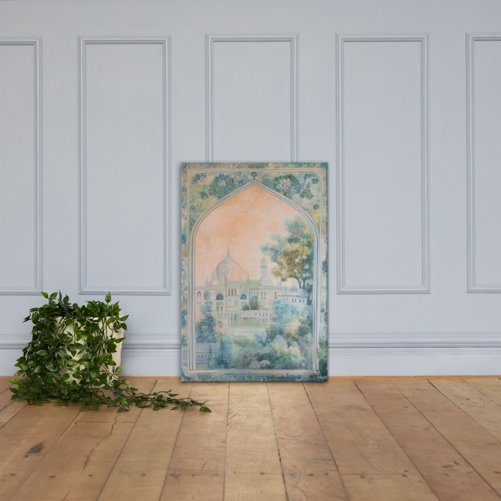 Serenity of Mughal Gardens – Architectural Canvas Wall Art