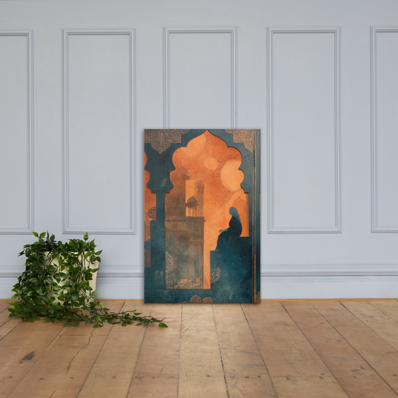 Silhouette of Reflection – Mughal Window Canvas Art