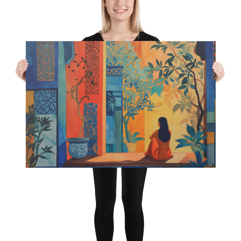 Lady in Red — Courtyard Reverie