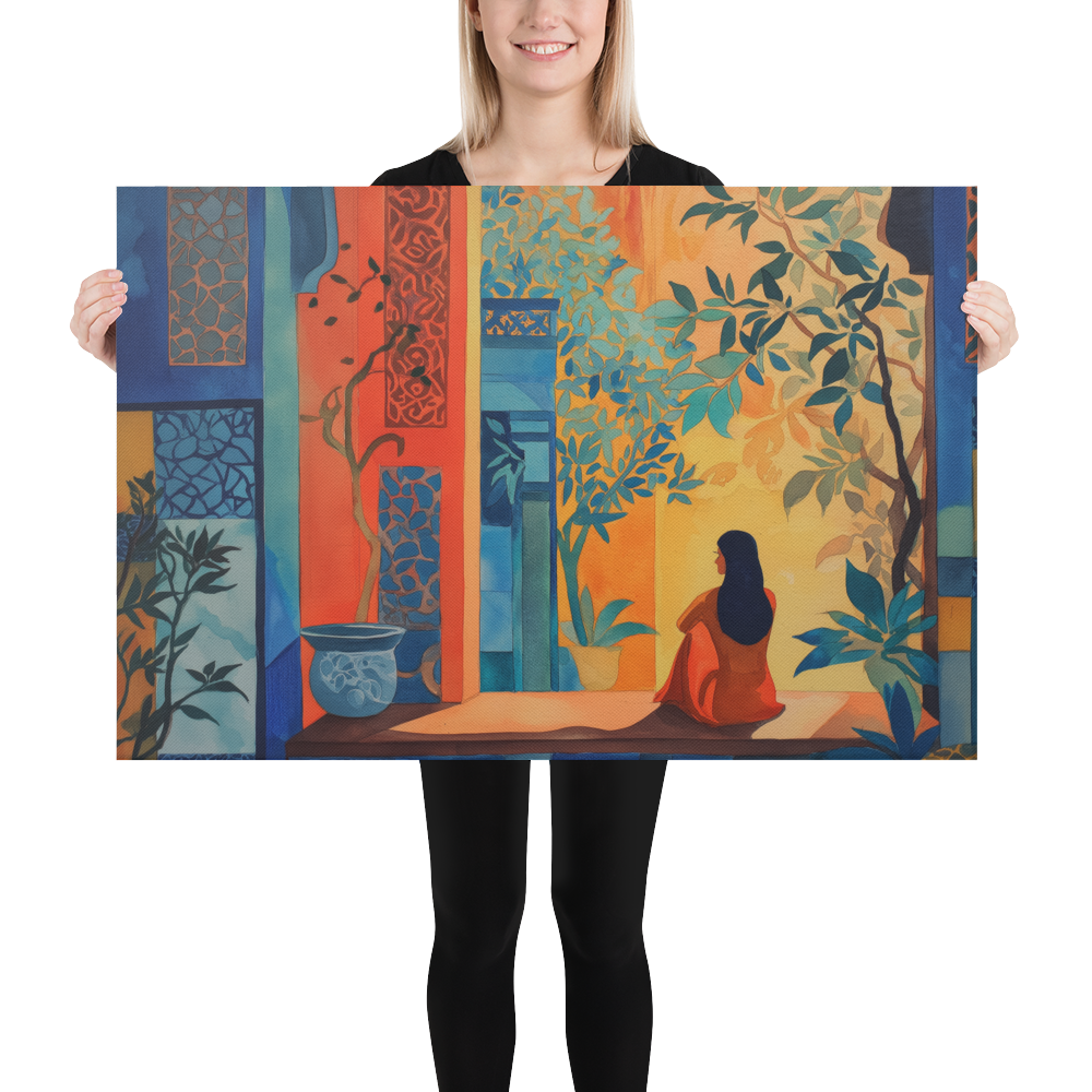 Lady in Red — Courtyard Reverie