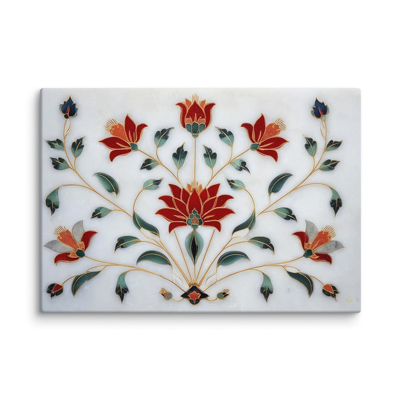 Symmetrical Floral Pietra Dura Panel in the Shah Jahani Style