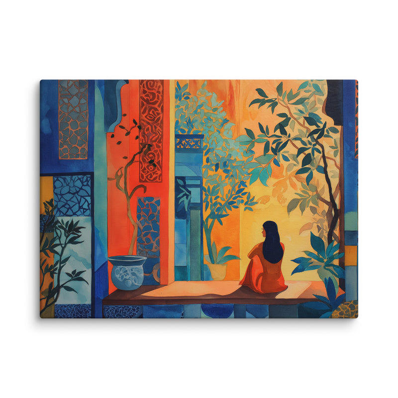 Lady in Red — Courtyard Reverie