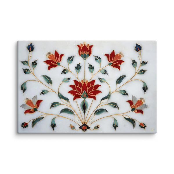 Symmetrical Floral Pietra Dura Panel in the Shah Jahani Style