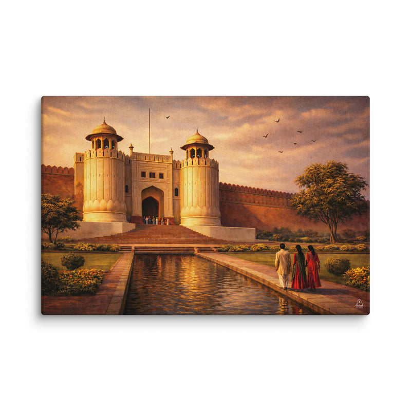 Shahi Qila at Golden Hour – Mughal Architecture Canvas Wall Art