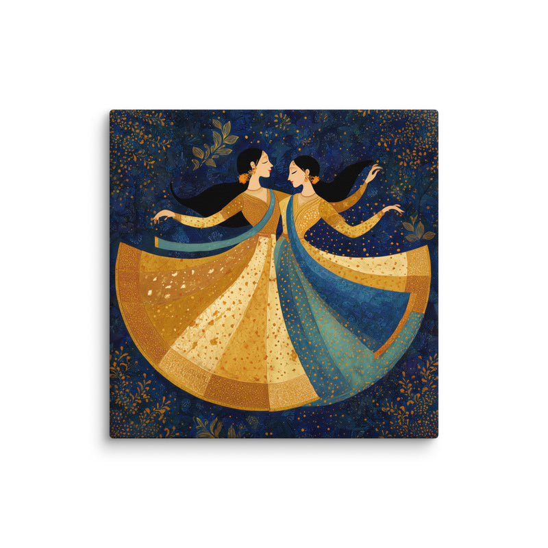 Golden Waltz – Mughal-Inspired Dance Canvas
