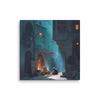 Midnight Courtyard Glow – Old Delhi Mughal Architectural Canvas Wall Art