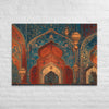 Crimson Arches of the Red Castle – Mughal Palace Canvas