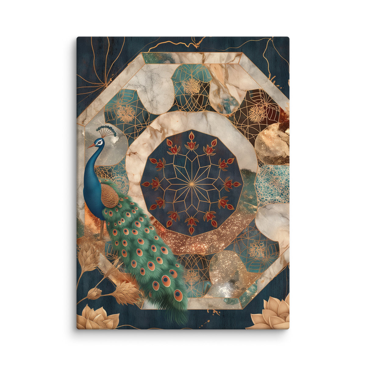 Celestial Taj Mandala – Contemporary Mughal Geometric Wall Art