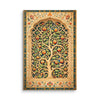 Mughal Tree of Life Wall Art, Curvilinear Vine Canvas, Indian Botanical Decor, Blue Gold Floral Artwork, Sidi Sayyid Inspired Art