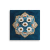 Blue Garden Reverie – Mughal Floral Medallion Canvas Art with Ivory Blossoms & Gold Detailing