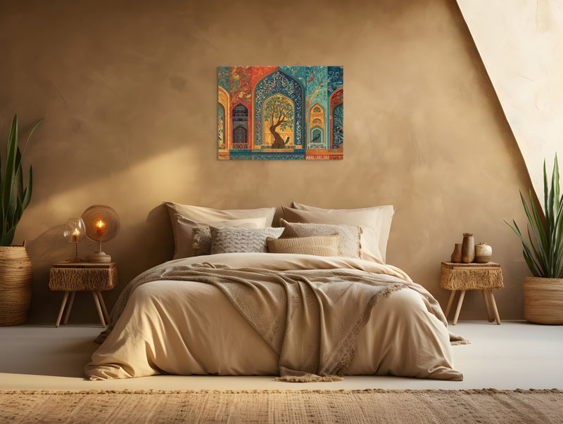 Court of Whispering Arches – Mughal Garden Canvas