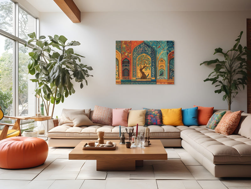 Court of Whispering Arches – Mughal Garden Canvas