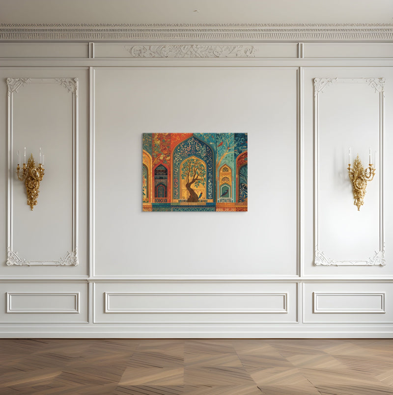 Court of Whispering Arches – Mughal Garden Canvas